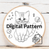 arafed-cat-pink-bow-sitting-piece-cloth