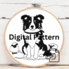 arafed-dog-red-collar-two-lambs-field