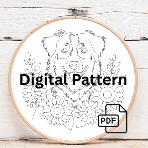 arafed-dog-sunflowers-hoop-white-background