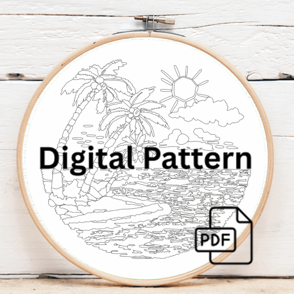 close-up-cross-stitch-picture-beach-scene