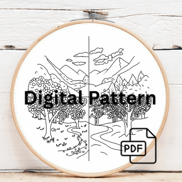 close-up-cross-stitch-picture-forest-lake