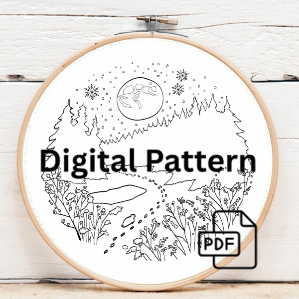 embroidery-art-snowy-scene-deer-pond