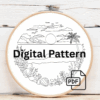 embroidery-art-sunset-scene-beach-scene-shells