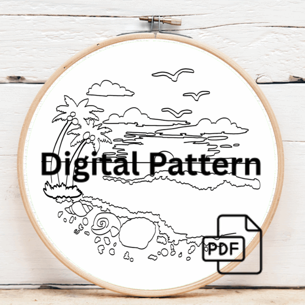 embroidery-beach-scene-palm-tree-sunset