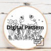 embroidery-bee-flowers-bee-flying-over-them