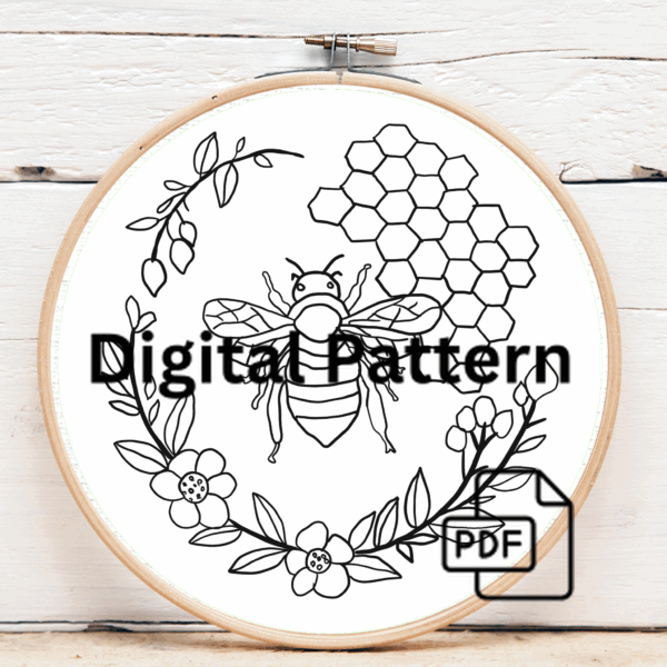 embroidery-bee-honeycomb-flowers-white-surface