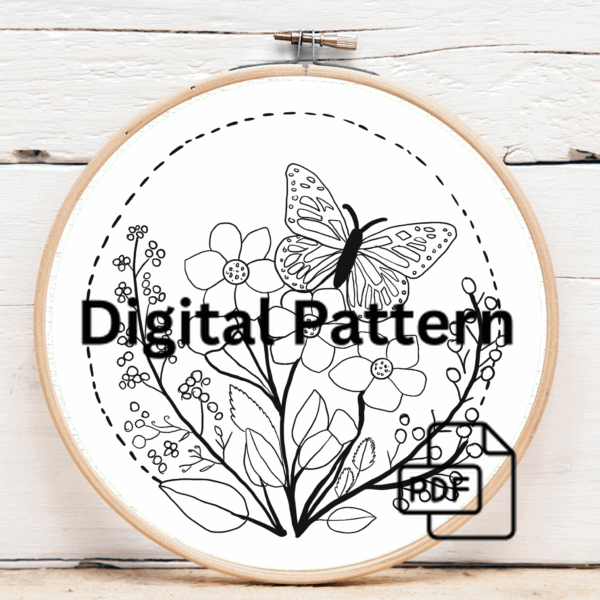embroidery-butterfly-flowers-white-cloth