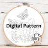 embroidery-butterfly-flowers-wooden-surface