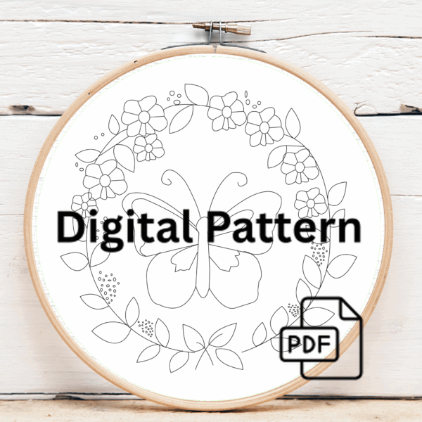 embroidery-butterfly-flowers-leaves-hoop