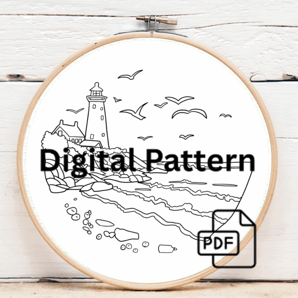 embroidery-lighthouse-rock-seagulls-flying-over