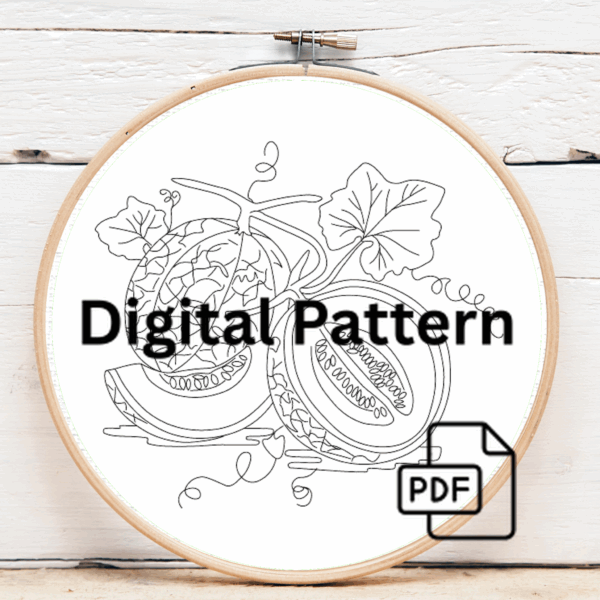 embroidery-melon-piece-melon-leaves