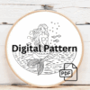 embroidery-mermaid-sitting-rock-ocean