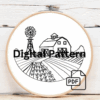 close-up-cross-stitch-picture-red-barn-windmill