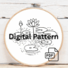 embroidery-pink-flower-lily-pads-water