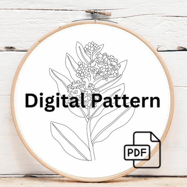 embroidery-pink-flower-green-leaves-white-background-2