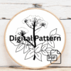 embroidery-plant-green-leaves-white-cloth