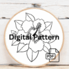 embroidery-red-flower-green-leaves-white-cloth