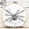 close-up-clock-chains-keyhole