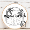 close-up-cross-stitch-picture-sunset-palm-trees