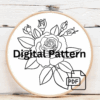 embroidery-rose-leaves-buds-white-cloth