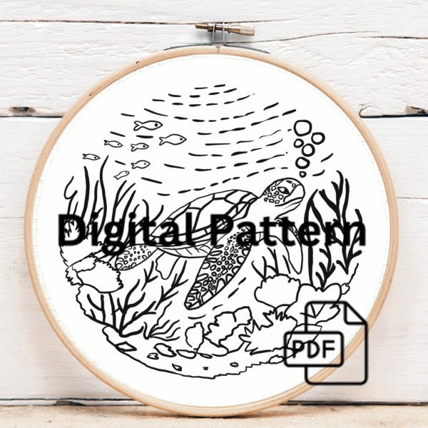 embroidery-sea-turtle-swimming-ocean-corals-3