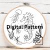 embroidery-seahorse-jellyfish-blue-background