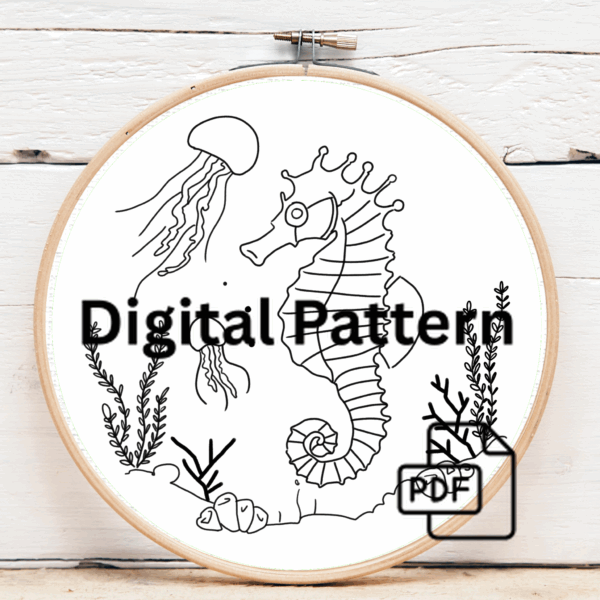 embroidery-seahorse-jellyfish-blue-background