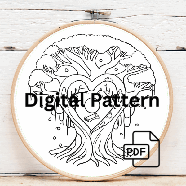 close-up-cross-stitch-picture-tree-heart