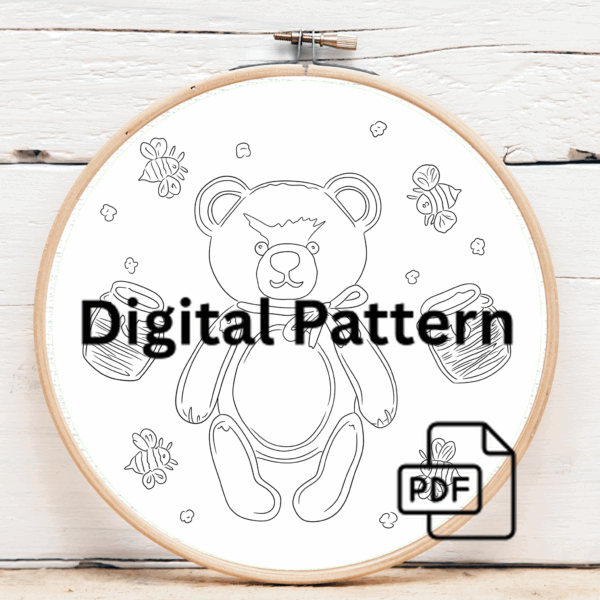 embroidery-teddy-bear-bees-honeycombs-wooden-surface-2