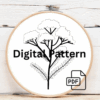 embroidery-white-flower-green-leaves-white-cloth