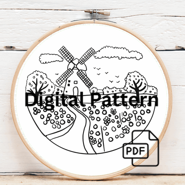 embroidery-windmill-field-flowers-path