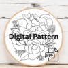 embroidery-white-cloth-colorful-flower-arrangement