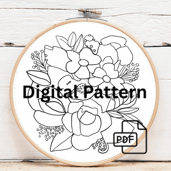 embroidery-white-cloth-colorful-flower-arrangement