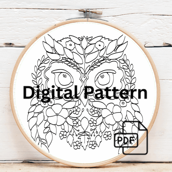 embroidery-owl-flowers-leaves-white-background