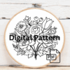 embroidery-bunch-flowers-hoop-hanging-wall