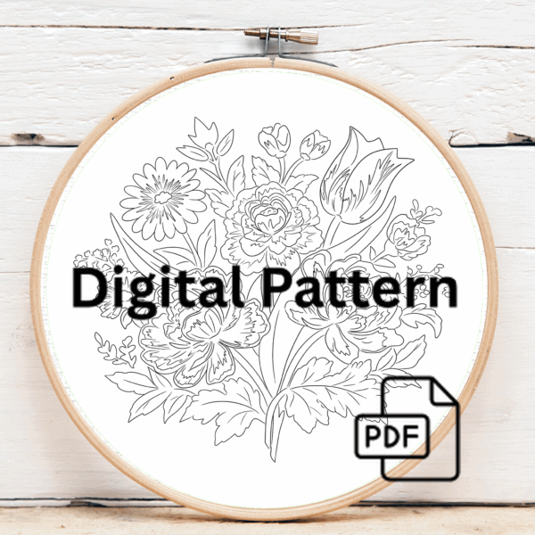 embroidery-bunch-flowers-hoop-hanging-wall-2