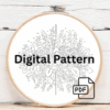 embroidery-bunch-flowers-hoop-wooden-frame