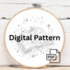 close-up-cross-stitched-book-star