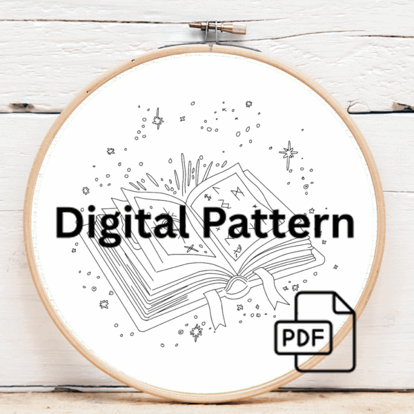 close-up-cross-stitched-book-star