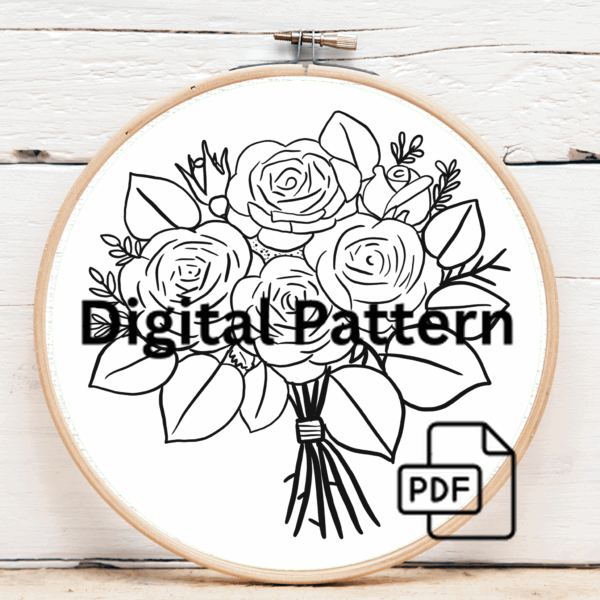 embroidery-bunch-flowers-wooden-surface-3