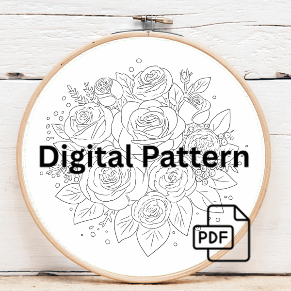 embroidery-bunch-flowers-hanging-wall