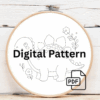close-up-cross-stitched-dinosaur-flowers