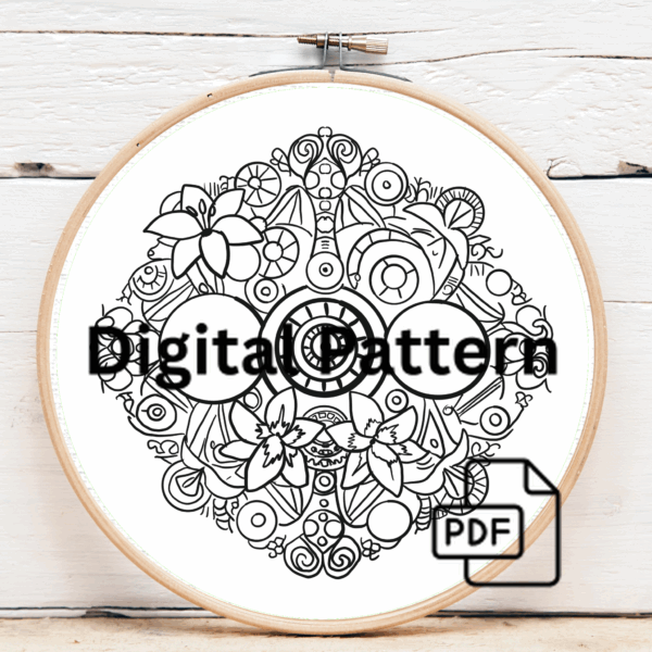 embroidery-clock-flowers-black-background