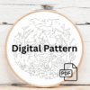 close-up-cross-stitched-picture-bench-park