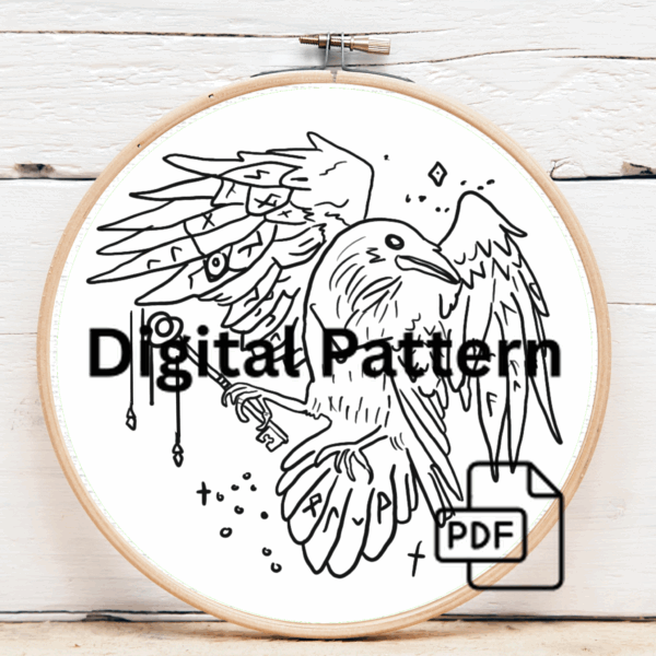 close-up-cross-stitched-picture-bird-key