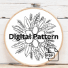 close-up-cross-stitched-picture-bunch-leaves