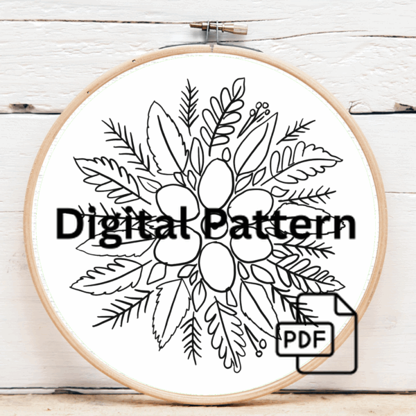 close-up-cross-stitched-picture-bunch-leaves