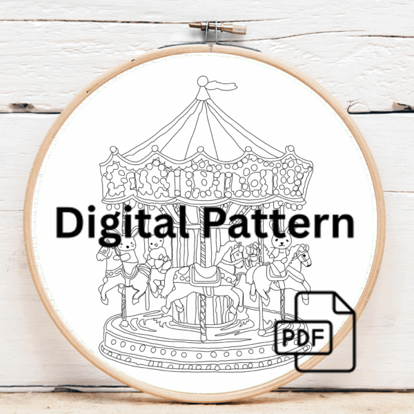 close-up-cross-stitched-picture-carousel