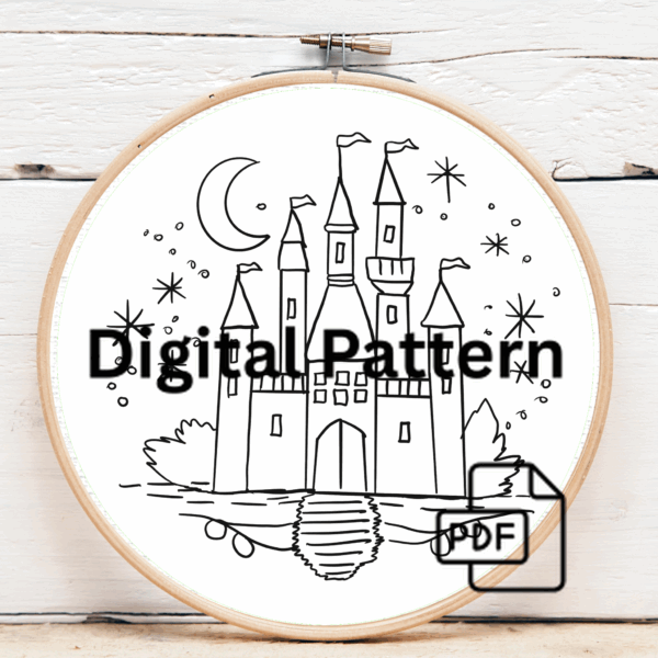 close-up-cross-stitched-picture-castle-2