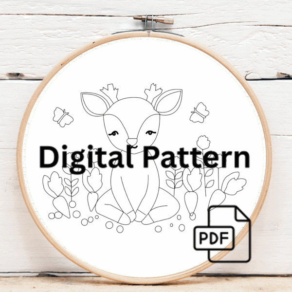 close-up-cross-stitched-picture-deer-field